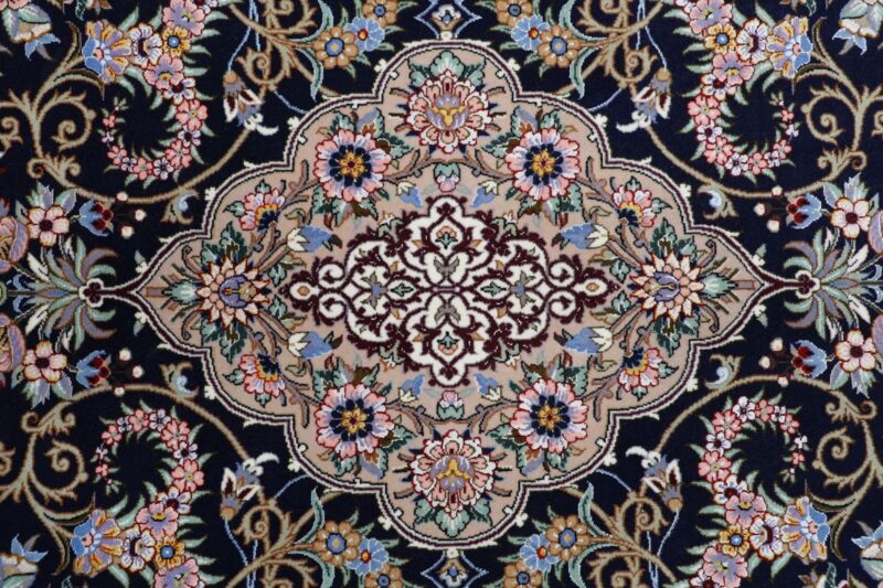 Isfahan Perserteppich 147 × 230 cm, Schurwolle-Seide, handgeknüpft