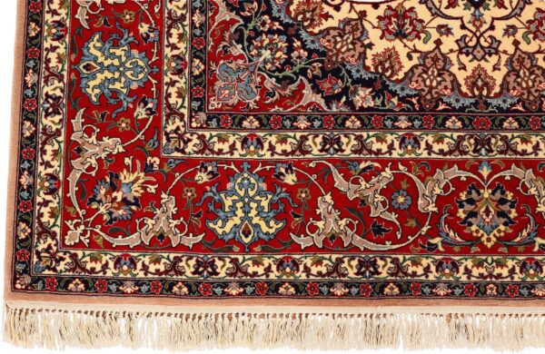 Isfahan Perserteppich 148 × 224 cm, Schurwolle-Seide, handgeknüpft