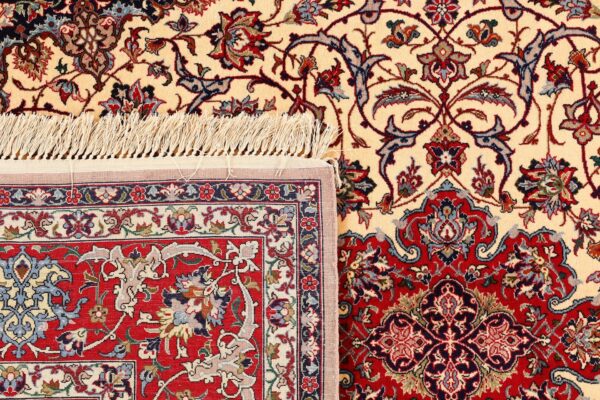 Isfahan Perserteppich 148 × 224 cm, Schurwolle-Seide, handgeknüpft