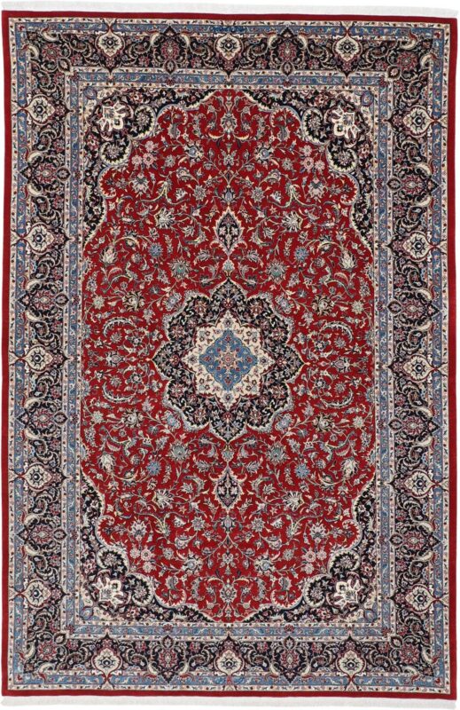 Isfahan Perserteppich 170 × 255 cm, Schurwolle-Seide, handgeknüpft
