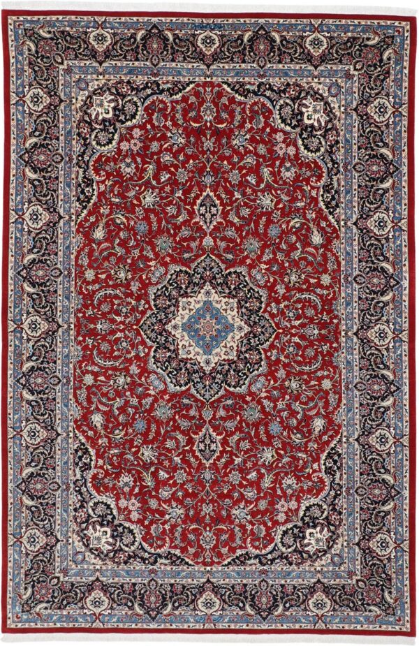 Isfahan Perserteppich 170 × 255 cm, Schurwolle-Seide, handgeknüpft