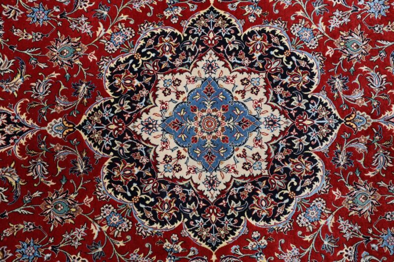 Isfahan Perserteppich 170 × 255 cm, Schurwolle-Seide, handgeknüpft