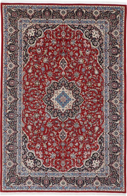 Isfahan Perserteppich 170 × 256 cm, Schurwolle Seide, handgeknüpft
