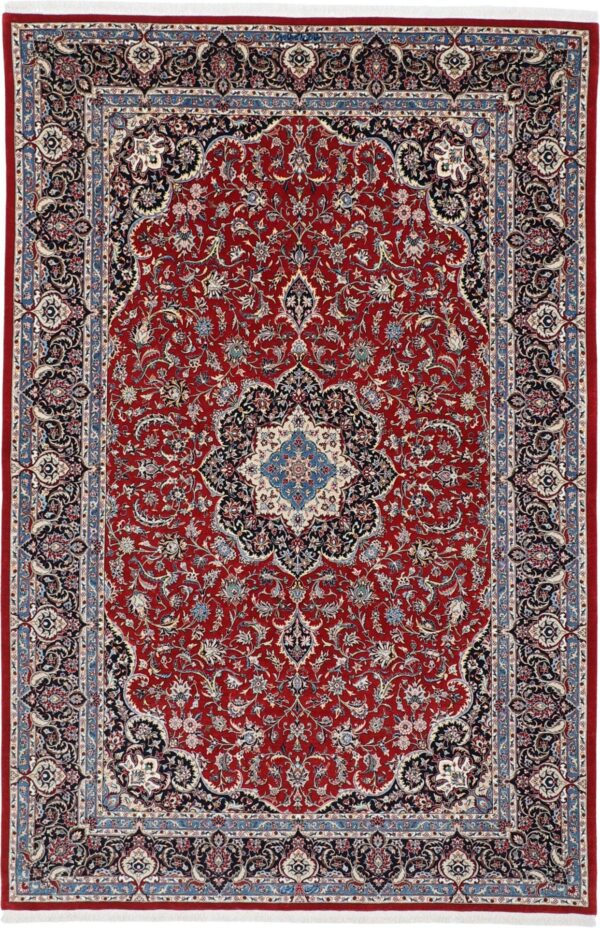 Isfahan Perserteppich 170 × 256 cm, Schurwolle Seide, handgeknüpft