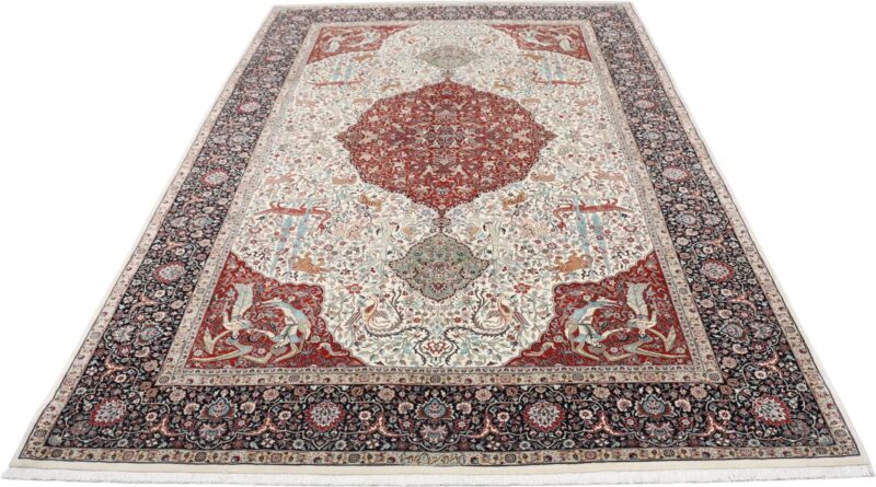 Isfahan Perserteppich 172 × 267 cm, Schurwolle-Seide, handgeknüpft