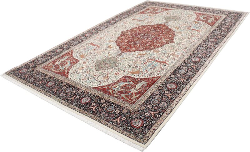 Isfahan Perserteppich 172 × 267 cm, Schurwolle-Seide, handgeknüpft