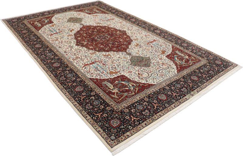 Isfahan Perserteppich 172 × 267 cm, Schurwolle-Seide, handgeknüpft