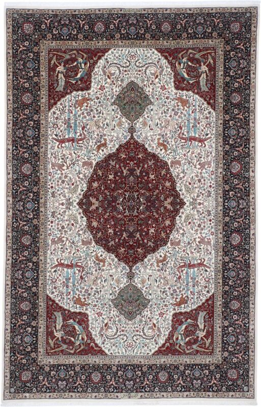 Isfahan Perserteppich 172 × 267 cm, Schurwolle-Seide, handgeknüpft
