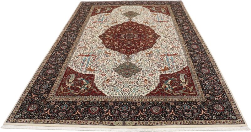 Isfahan Perserteppich 172 × 267 cm, Schurwolle-Seide, handgeknüpft