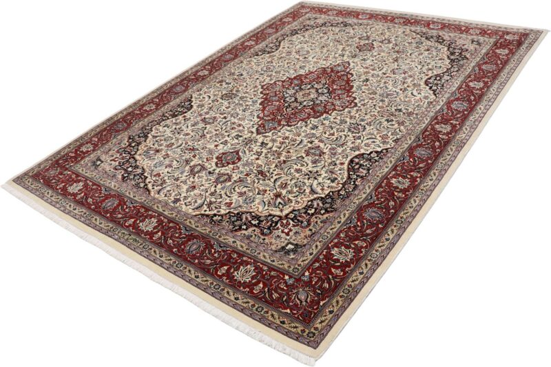 Isfahan Perserteppich 175 × 245 cm, Schurwolle Seide, handgeknüpft