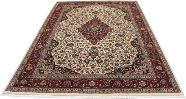 Isfahan Perserteppich 175 × 245 cm, Schurwolle Seide, handgeknüpft