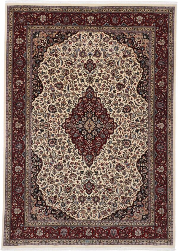 Isfahan Perserteppich 175 × 245 cm, Schurwolle Seide, handgeknüpft