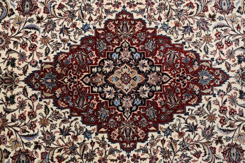 Isfahan Perserteppich 175 × 245 cm, Schurwolle Seide, handgeknüpft