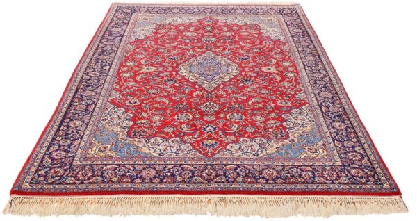 Isfahan Perserteppich 208 × 298 cm, Schurwolle-Seide, handgeknüpft