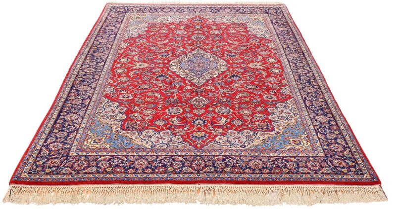 Isfahan Perserteppich 208 × 298 cm, Schurwolle-Seide, handgeknüpft