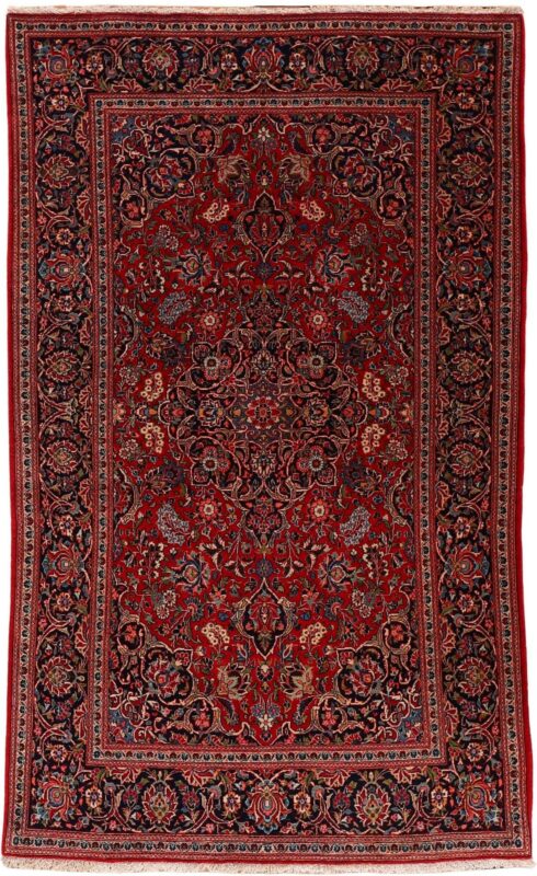 Kashan Perserteppich 127 × 210 cm, Schurwolle, handgeknüpft