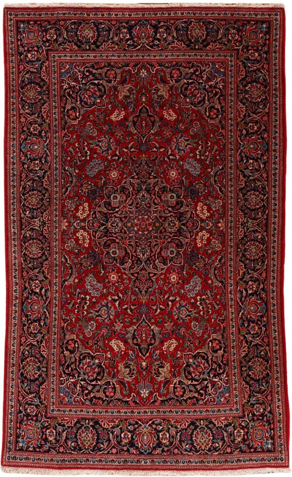 Kashan Perserteppich 127 × 210 cm, Schurwolle, handgeknüpft