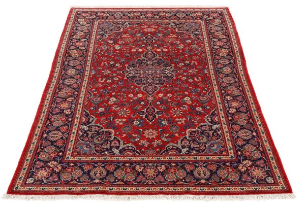 Kashan Perserteppich 131 × 210 cm, Schurwolle, handgeknüpft Vintage