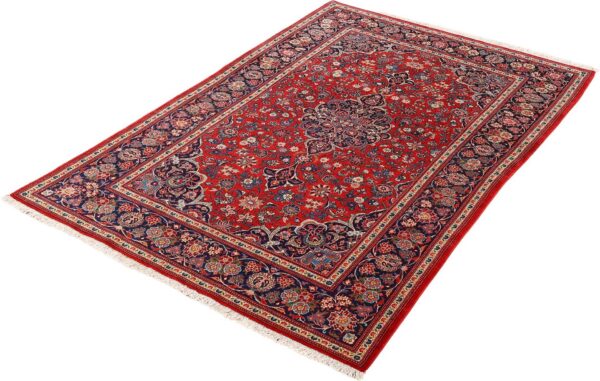 Kashan Perserteppich 131 × 210 cm, Schurwolle, handgeknüpft Vintage