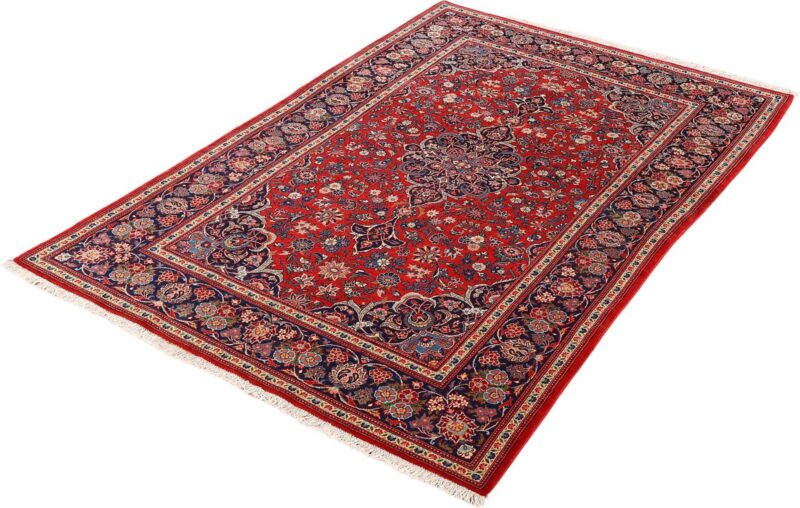 Kashan Perserteppich 131 × 210 cm, Schurwolle, handgeknüpft Vintage