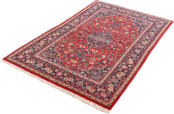Kashan Perserteppich 131 × 210 cm, Schurwolle, handgeknüpft Vintage