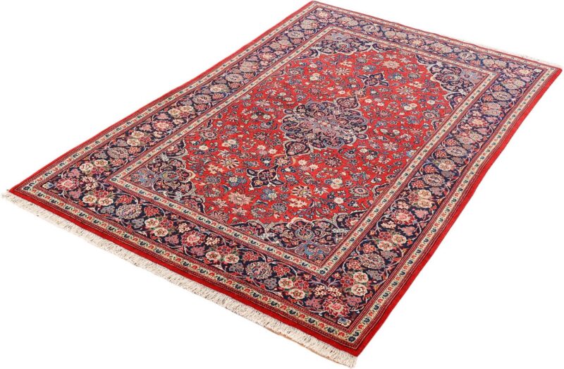 Kashan Perserteppich 131 × 210 cm, Schurwolle, handgeknüpft Vintage