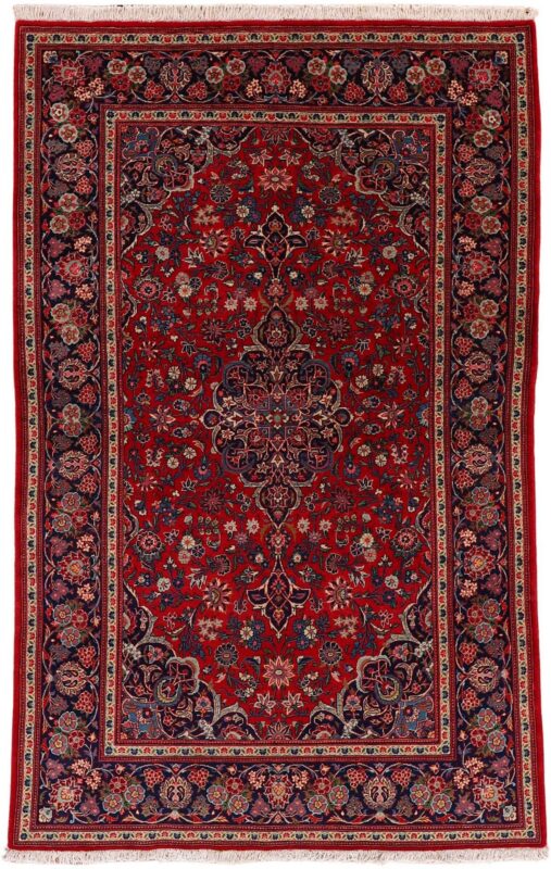 Kashan Perserteppich 131 × 210 cm, Schurwolle, handgeknüpft Vintage