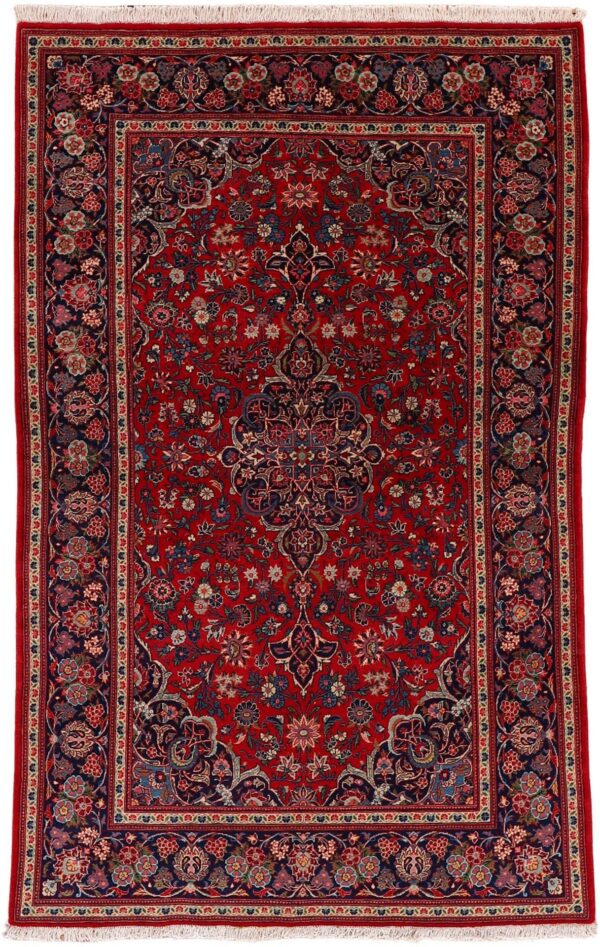 Kashan Perserteppich 131 × 210 cm, Schurwolle, handgeknüpft Vintage