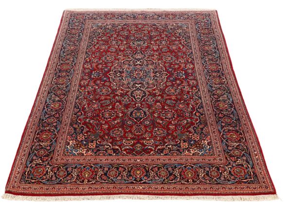 Kashan Perserteppich 133 × 225 cm, Schurwolle, handgeknüpft antik