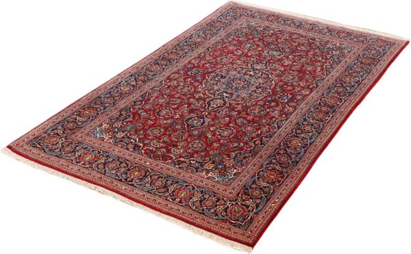 Kashan Perserteppich 133 × 225 cm, Schurwolle, handgeknüpft antik