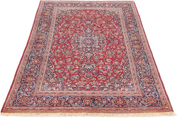 Kashan Perserteppich 133 × 225 cm, Schurwolle, handgeknüpft antik
