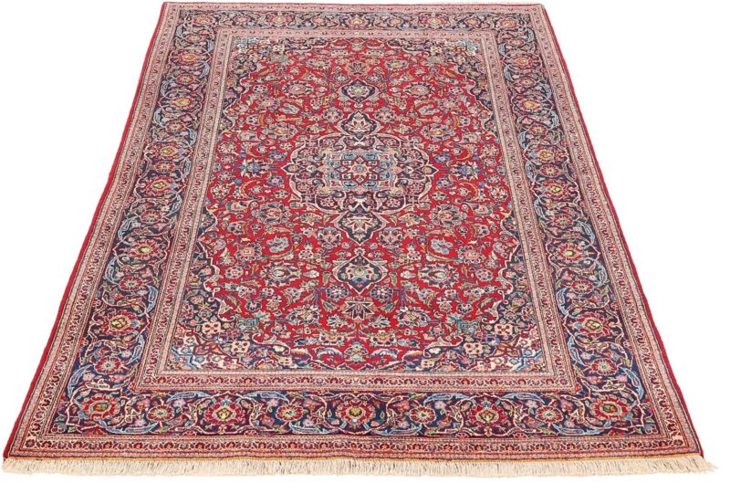 Kashan Perserteppich 133 × 225 cm, Schurwolle, handgeknüpft antik