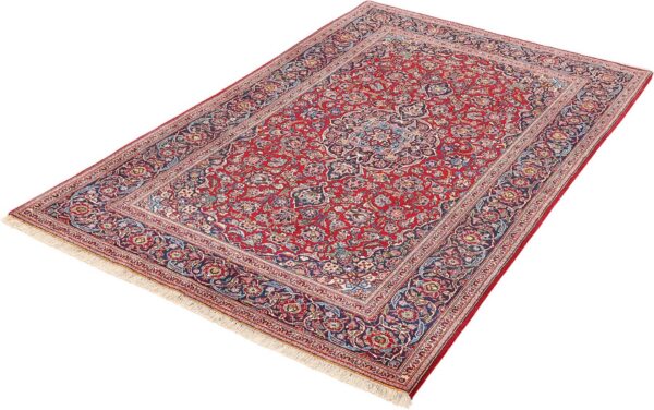 Kashan Perserteppich 133 × 225 cm, Schurwolle, handgeknüpft antik