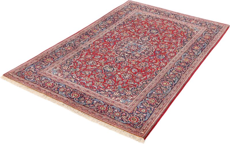 Kashan Perserteppich 133 × 225 cm, Schurwolle, handgeknüpft antik