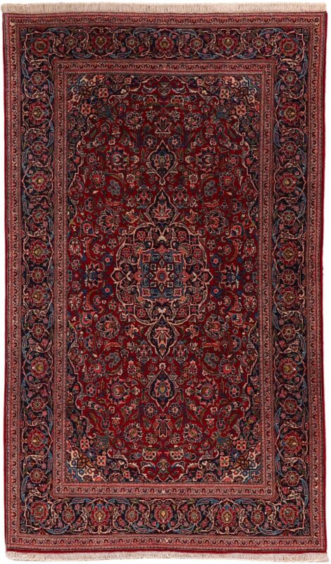 Kashan Perserteppich 133 × 225 cm, Schurwolle, handgeknüpft antik