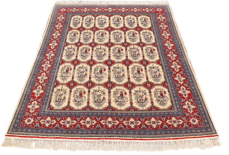 Kashan Perserteppich 134 × 202 cm, Schurwolle, handgeknüpft antik