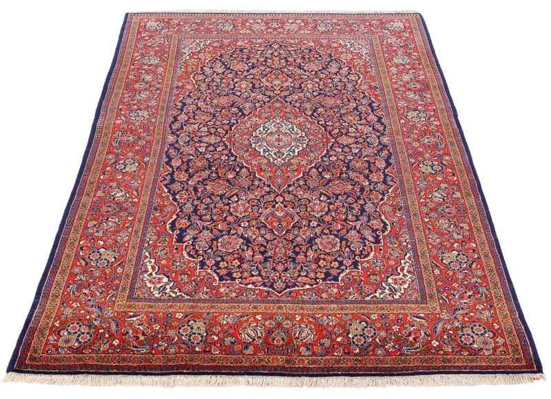Kashan Perserteppich 135 × 194 cm, Schurwolle, handgeknüpft antik