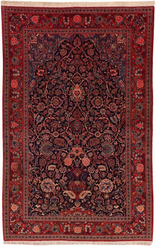 Kashan Perserteppich 135 × 215 cm, Schurwolle, handgeknüpft