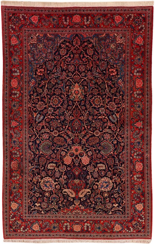 Kashan Perserteppich 135 × 215 cm, Schurwolle, handgeknüpft