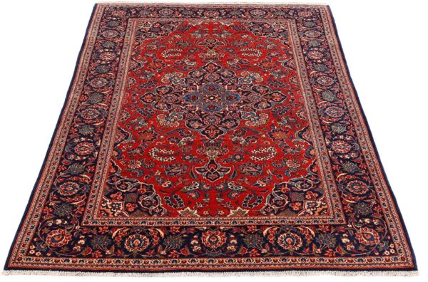 Kashan Perserteppich 140 × 202 cm, Schurwolle, handgeknüpft