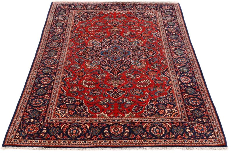 Kashan Perserteppich 140 × 202 cm, Schurwolle, handgeknüpft
