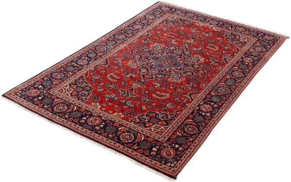 Kashan Perserteppich 140 × 202 cm, Schurwolle, handgeknüpft