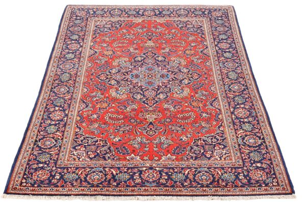 Kashan Perserteppich 140 × 202 cm, Schurwolle, handgeknüpft