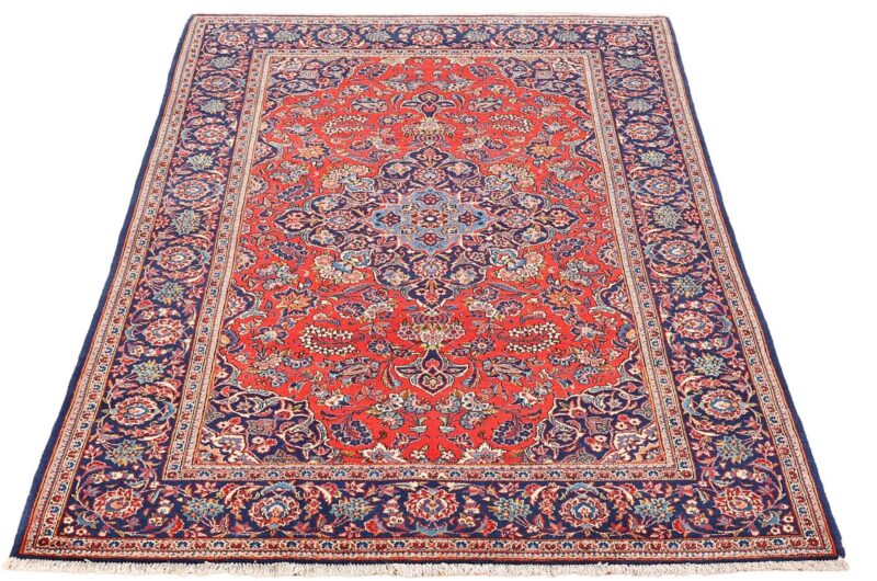 Kashan Perserteppich 140 × 202 cm, Schurwolle, handgeknüpft