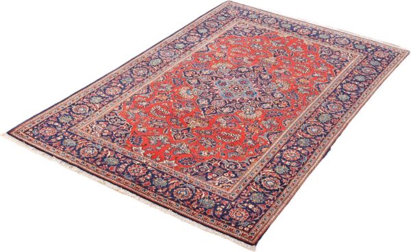 Kashan Perserteppich 140 × 202 cm, Schurwolle, handgeknüpft