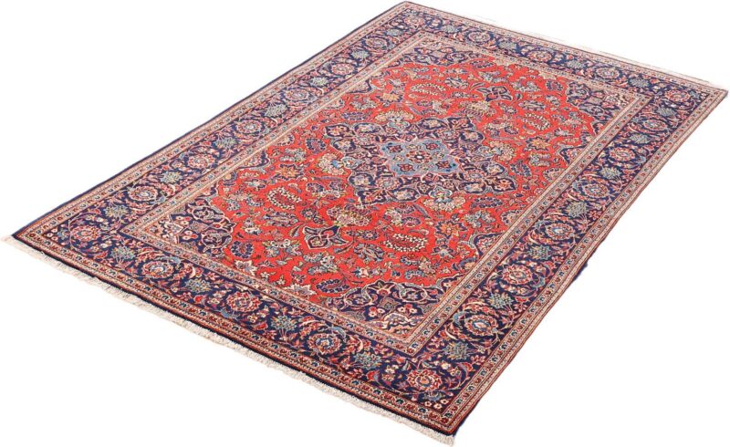 Kashan Perserteppich 140 × 202 cm, Schurwolle, handgeknüpft