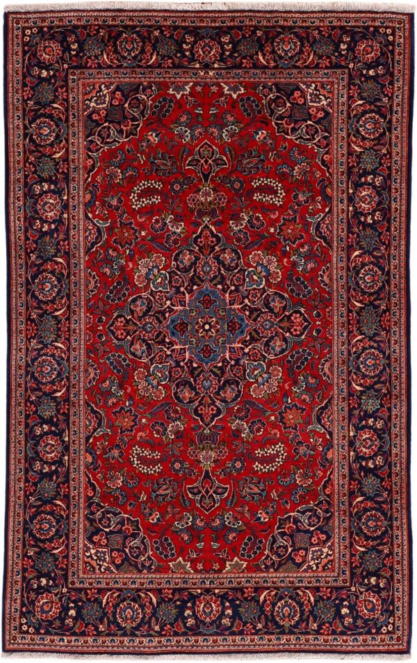 Kashan Perserteppich 140 × 202 cm, Schurwolle, handgeknüpft