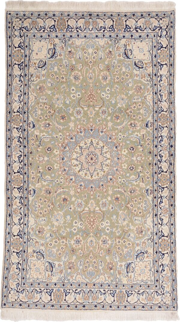 Nain Perserteppich 117 × 210 cm, Schurwolle und Seide, handgeknüpft