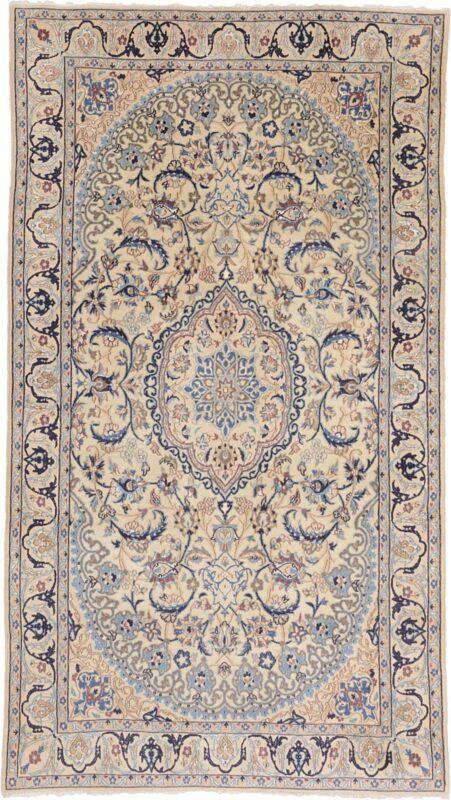 Nain Perserteppich 121 × 214 cm, Schurwolle Seide, handgeknüpft