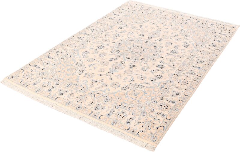 Nain Perserteppich 146 × 209 cm, Schurwolle-Seide, handgeknüpft